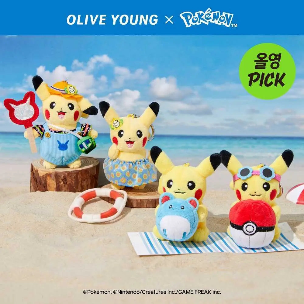 韓国オリーブヤング限定 ポケモン  ピカチュウぬいぐるみキーホルダー