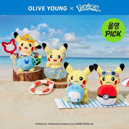 韓国オリーブヤング限定 ポケモン  ピカチュウぬいぐるみキーホルダー